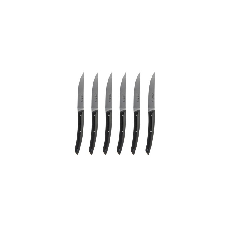 Wood box of 6 Thiers knives wood handle