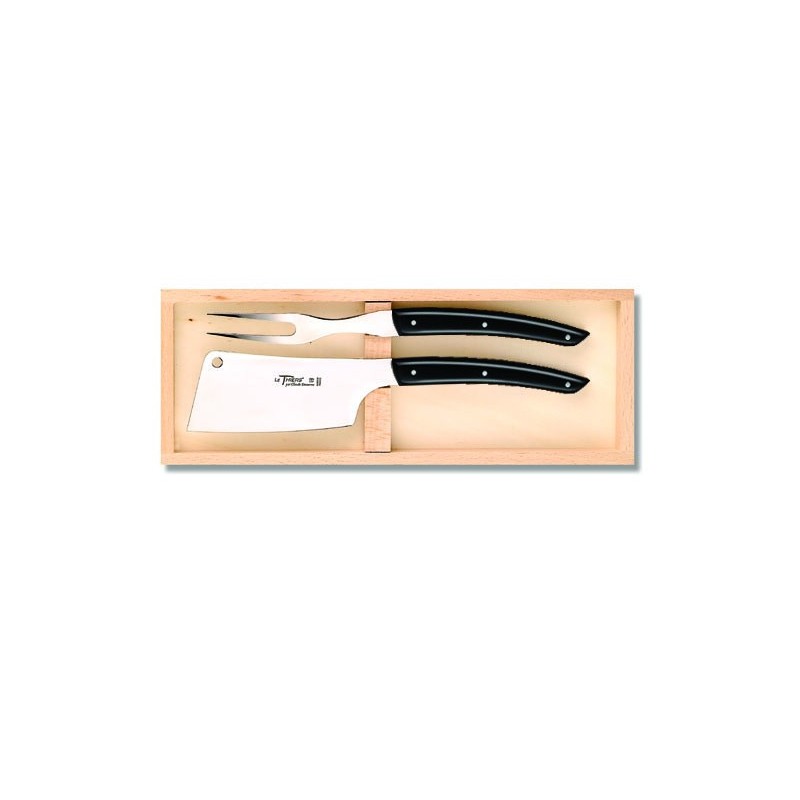 Wood box of Thiers cheese set stainless steel handle