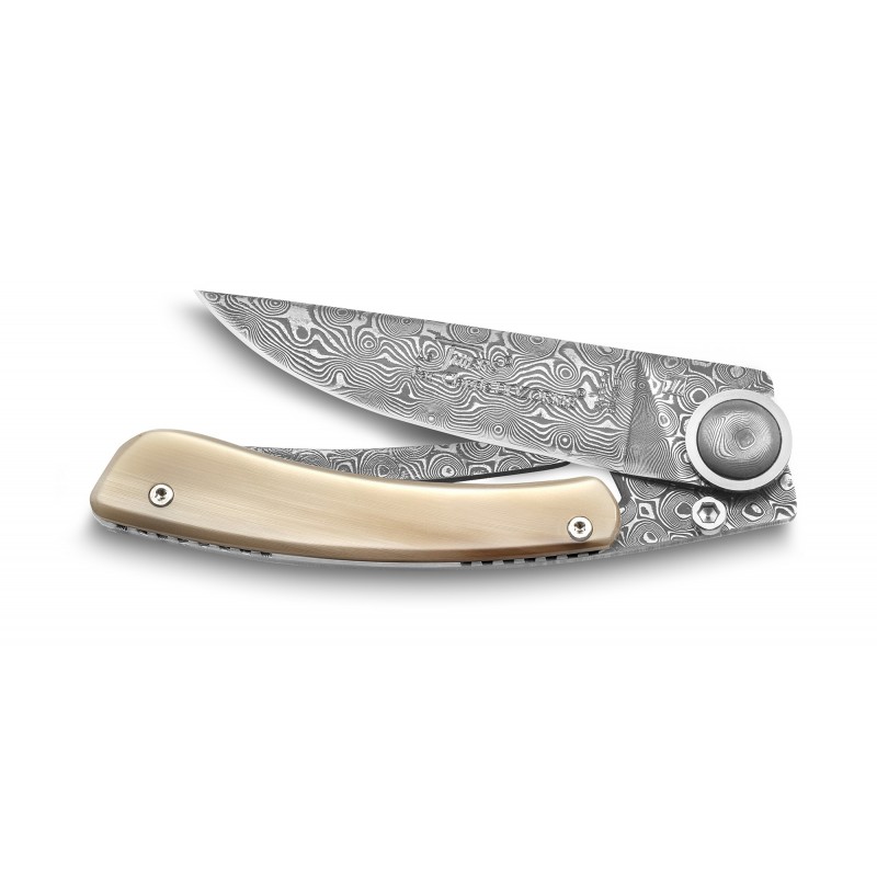 Thiers Liner Lock pocket knife ram horn handle Thiers Liner Lock pocket knife ram horn handle