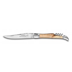 Laguiole pocket knife 4"3/4 + corkscrew rosewood handle and brass bolster
