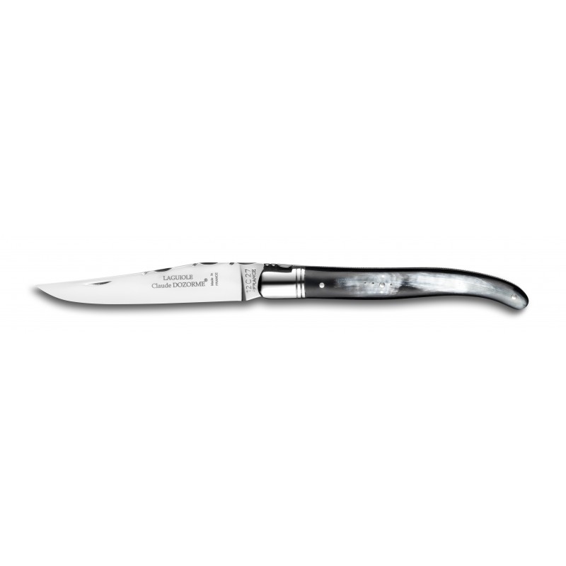 Laguiole classic pocket knife 4"3/4 black horn handle and brass bolster Laguiole classic pocket knife 4"3/4 black horn handle and brass bolster