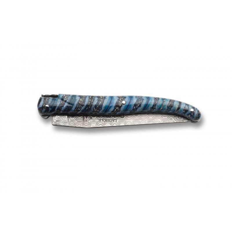 Laguiole pocket knife Damascus blade mammoth molar handle Laguiole pocket knife Damascus blade mammoth molar handle