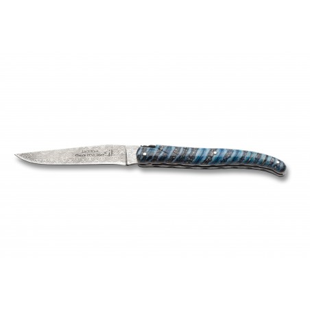 Laguiole pocket knife Damascus blade mammoth molar handle Laguiole pocket knife Damascus blade mammoth molar handle