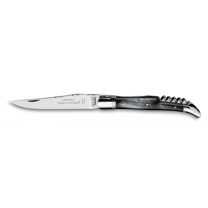 Laguiole pocket knife 4"3/4 + corkscrew rosewood handle and brass bolster