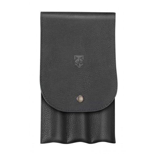 Pochette cuir 3 couteaux pour service du fromage manche olivier