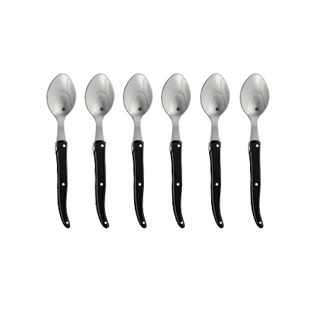 Wood box of 6 Laguiole soup spoons no bolster