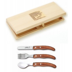 Service enfant trois pièces Berlingot manche bois exotique