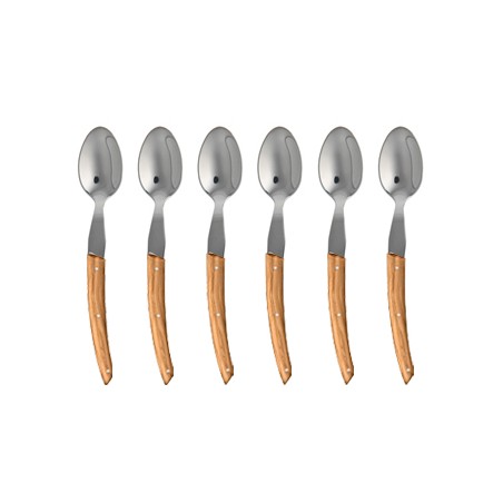 Wood box of 6 coffee spoons Le Thiers® olive wood handle Wood box of 6 coffee spoons Le Thiers® olive wood handle