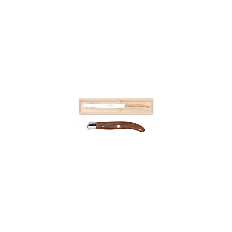 Wood box of Laguiole bread knife stainless steel bolster ivory handle Wood box of Laguiole bread knife stainless steel bolster ivory handle