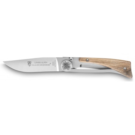 Alpin Liner pocket knife walnut wood handle