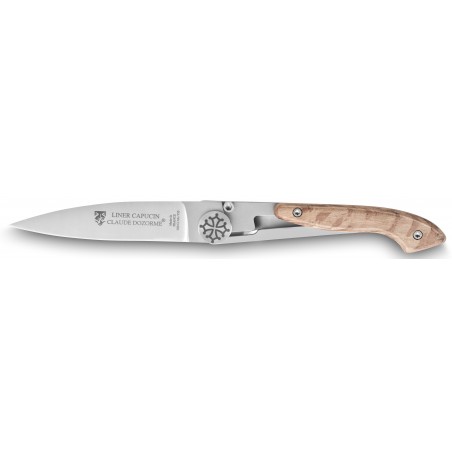Capucin Liner pocket knife green oak wood handle