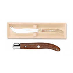 Wood box of Laguiole cheese knife stainless steel bolster ivory handle