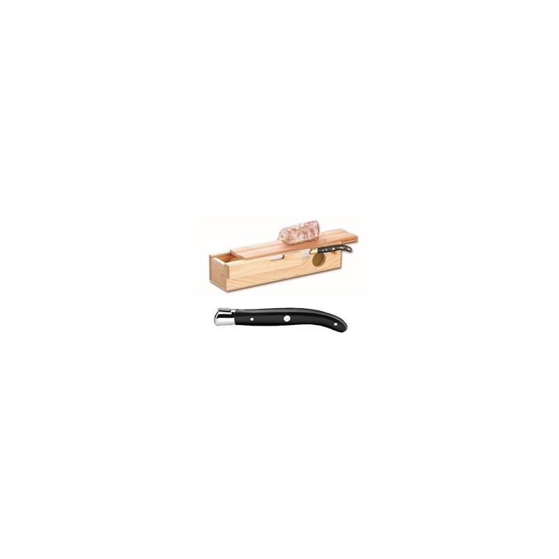 Sausage box + Laguiole carving knife stainless steel bolster ivory handle Sausage box + Laguiole carving knife stainless steel bolster ivory handle