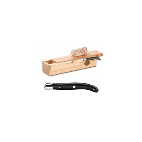 Sausage box + Laguiole carving knife stainless steel bolster ivory handle