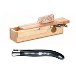 Sausage box + Laguiole carving knife stainless steel bolster ivory handle