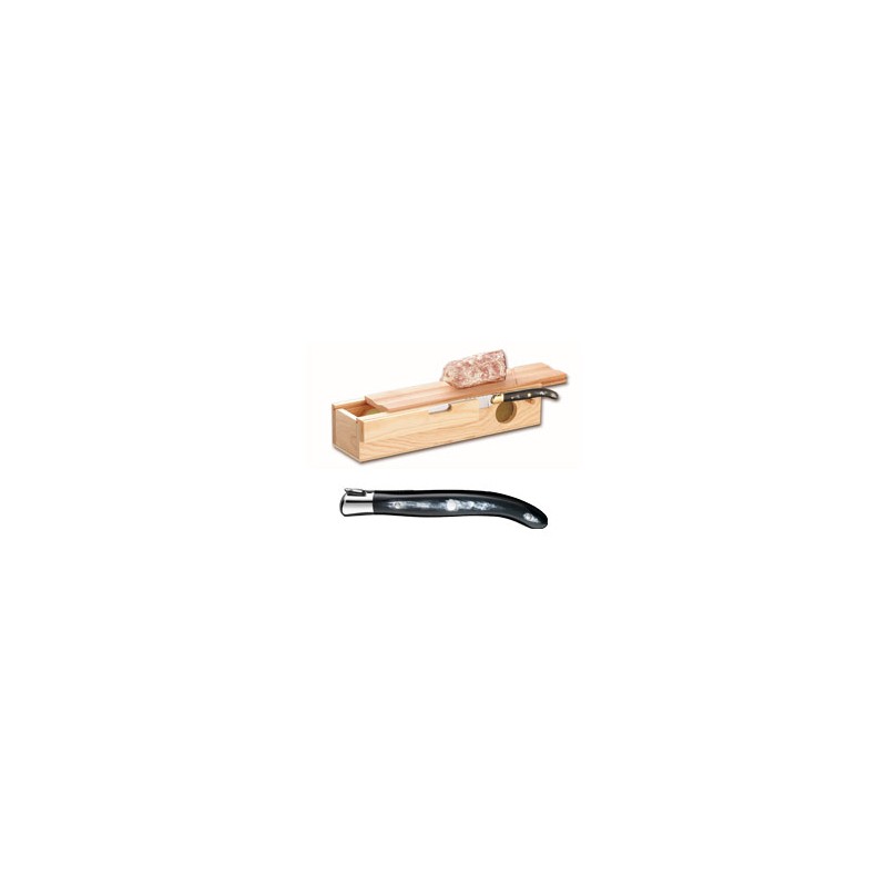 Sausage box + Laguiole carving knife stainless steel bolster ivory handle Sausage box + Laguiole carving knife stainless steel bolster ivory handle