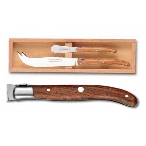 Coffret couteau fromage + tartineur super Laguiole mitre inox manche nacrine ivoirine