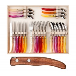 Coffret hêtre berlingot ménagère 24P manche bois