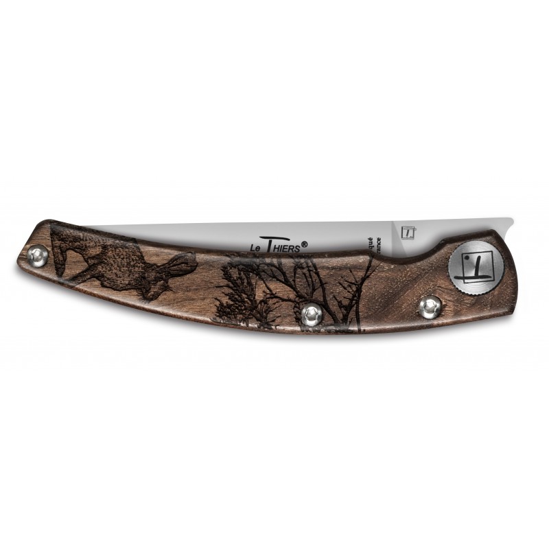 Thiers Design Animalis pocket knife Jackrabbit walnut handle
