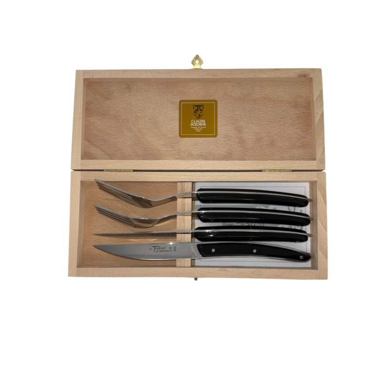 Wood box of 6 Thiers knives resin handle Wood box of 6 Thiers knives resin handle