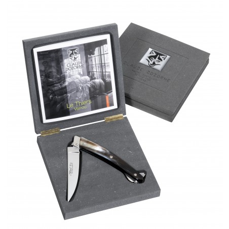 Box of Thiers pocket knife with lock system light horn handle with hand decoration Box of Thiers pocket knife with lock system light horn handle with hand decoration