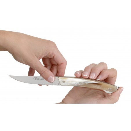 Box of Thiers pocket knife with lock system light horn handle with hand decoration Box of Thiers pocket knife with lock system light horn handle with hand decoration
