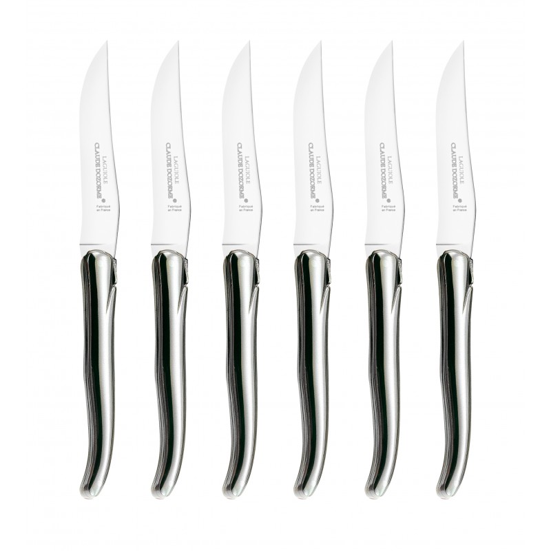 Wood box of 6 Laguiole knives no bolster